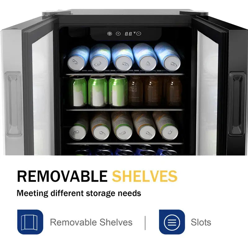 Simzlife 126 Cans 3.2 Cubic Feet Freestanding Beverage Refrigerator with Glass Door | Fridge.com