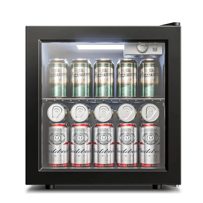 Simzlife 55 Cans Convertible Beverage Refrigerator with Wine Storage and with Glass Door | Fridge.com