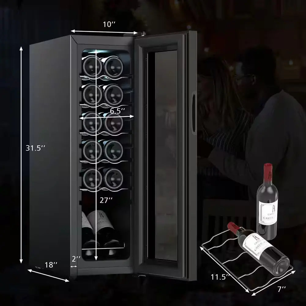 Single Zone 12-Bottle Free Standing Wine Cooler Compressor Refrigerator Wine Cellar | Fridge.com