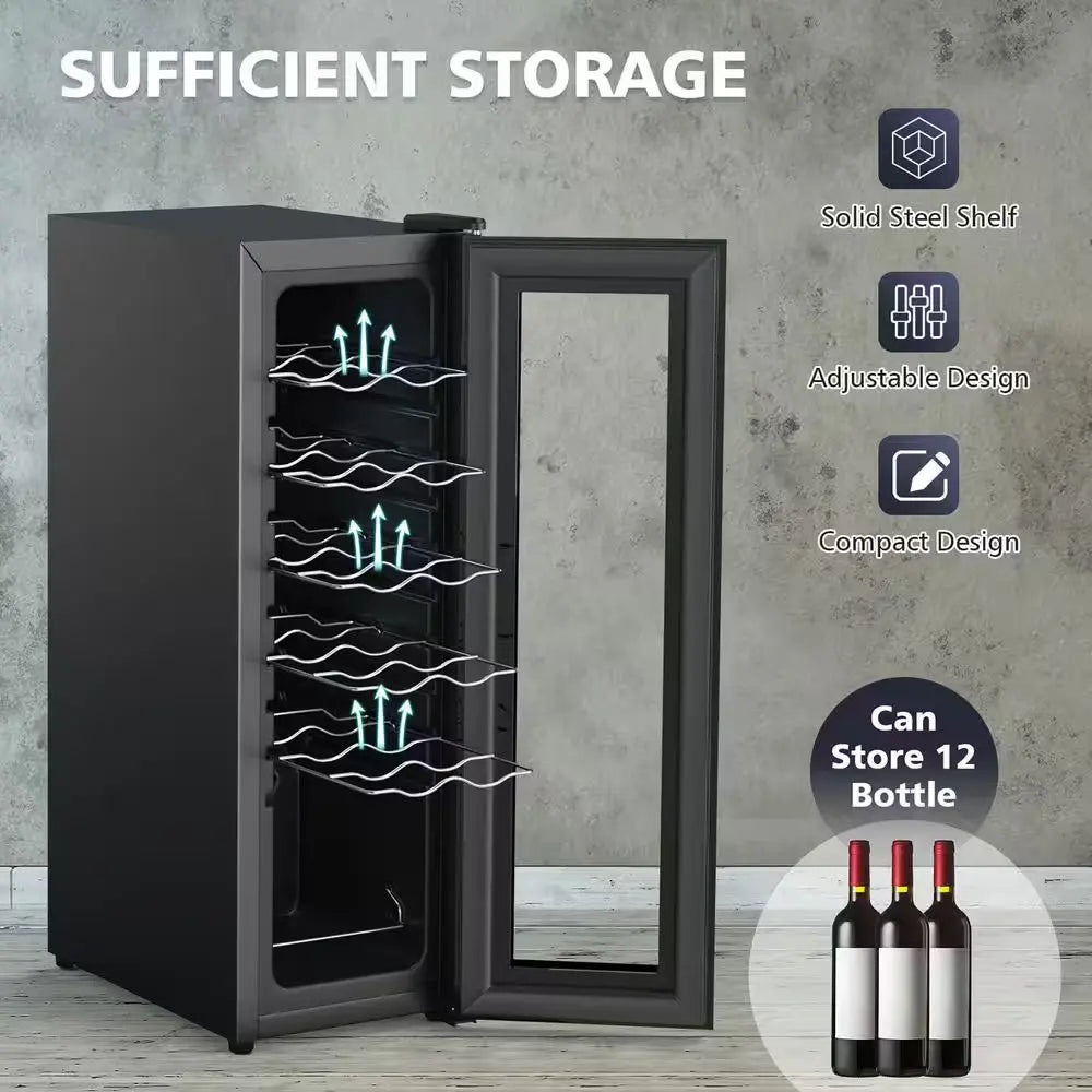 Single Zone 12-Bottle Free Standing Wine Cooler Compressor Refrigerator Wine Cellar | Fridge.com