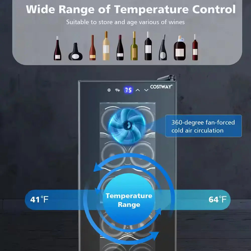 Single Zone 12-Bottle Free Standing Wine Cooler Compressor Refrigerator Wine Cellar | Fridge.com