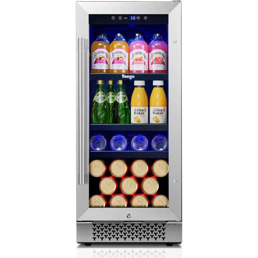 Single Zone 15 In. 80 (12 Oz.) Cans Beverage Cooler Soda Beer Drink Built-In Refrigerator 34-54°F with Safety Lock | Fridge.com