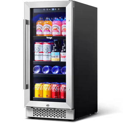 Single Zone 15 In. 80 (12 Oz.) Cans Beverage Cooler Soda Beer Drink Built-In Refrigerator 34-54°F with Safety Lock | Fridge.com