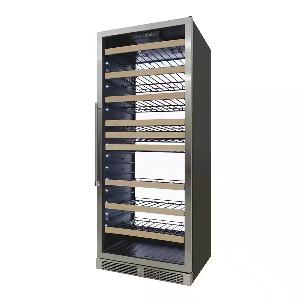 Single-Zone 173-Bottle Freestanding Backlit Panel Wine Cooler | Fridge.com