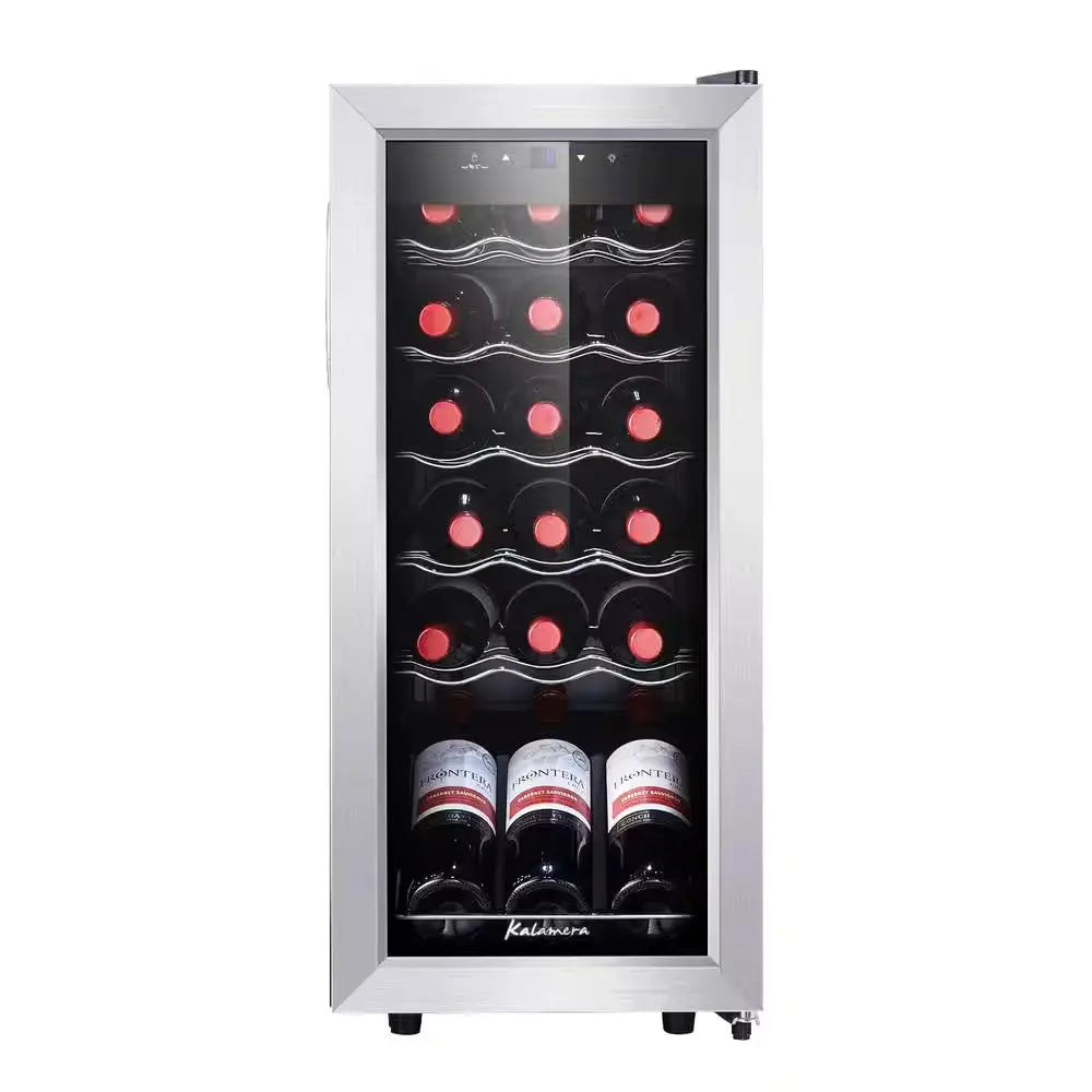 Single Zone 18-Bottle Free Standing Compressor Wine Cooler with Glass Door | Fridge.com