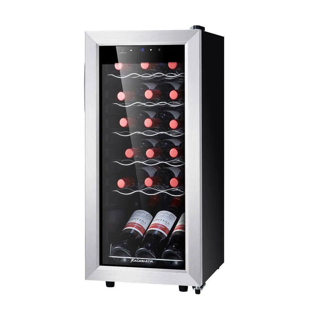 Single Zone 18-Bottle Free Standing Compressor Wine Cooler with Glass Door | Fridge.com