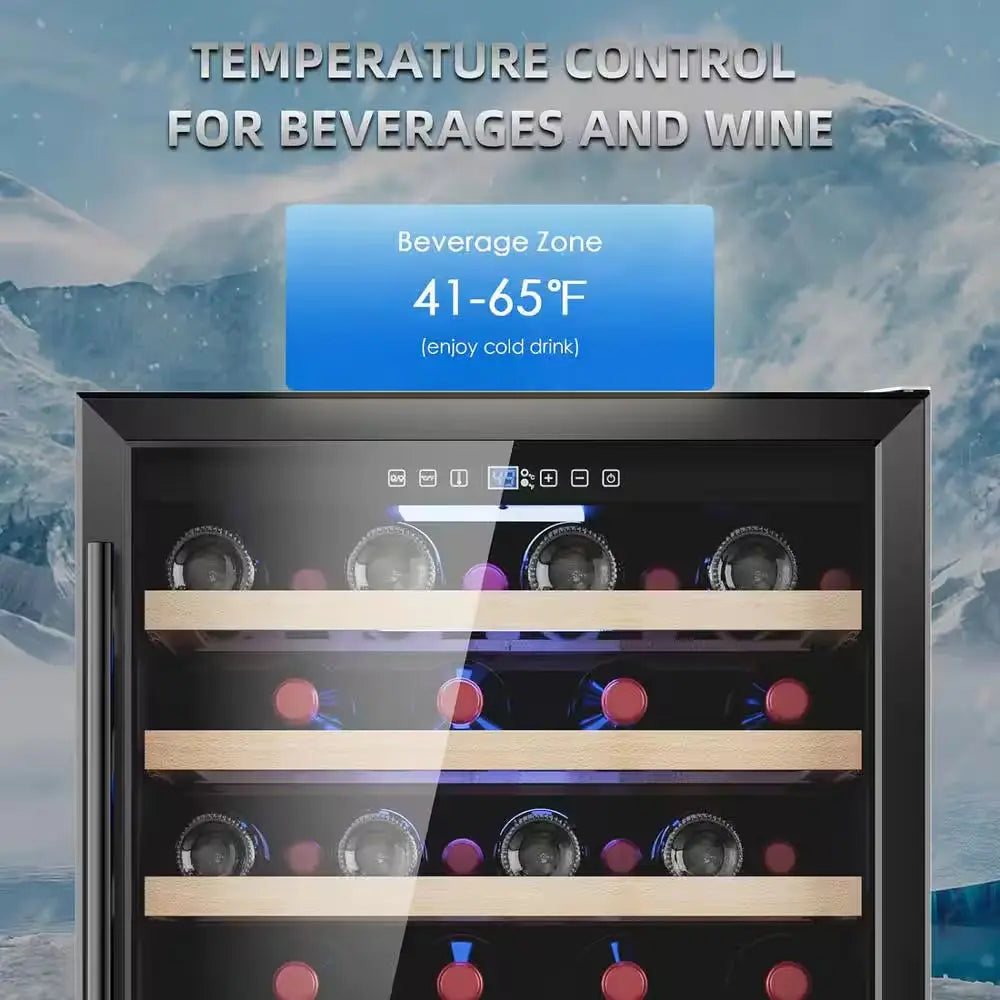 Single Zone Cellar Cooling Unit in Black 24 In. Wine Cooler, 51 Bottle Wine Refrigerator with Removeable Shelves | Fridge.com