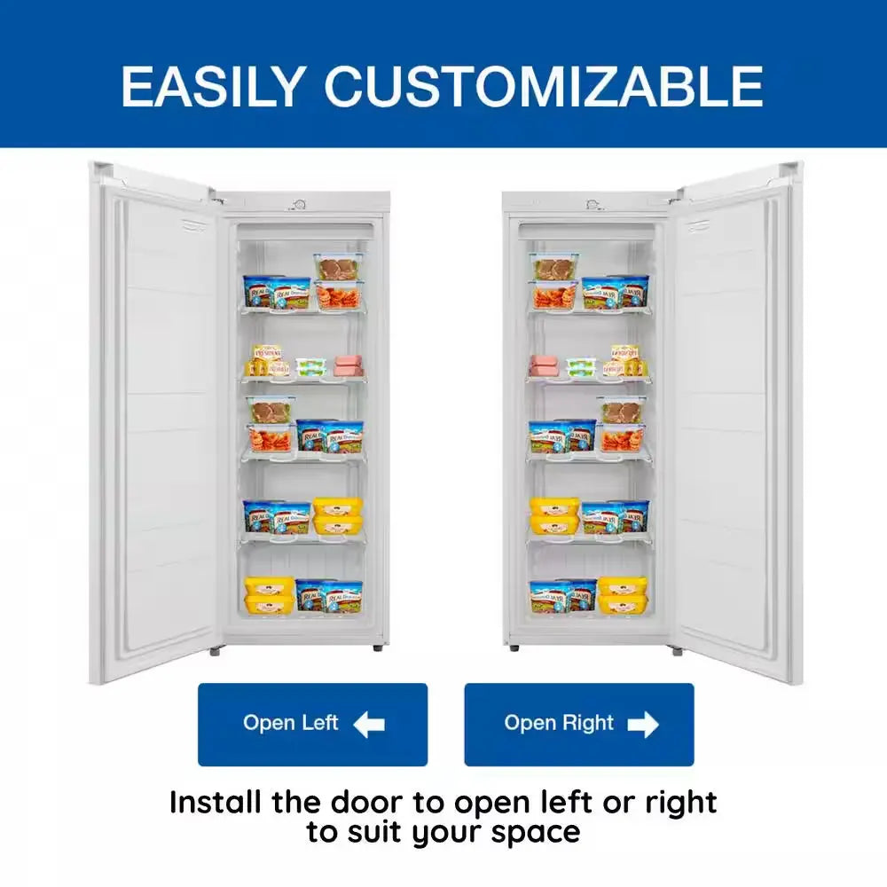 Slim Upright Freezer 5.3 Cu. Ft.. (150L), White, Energy-Efficient Manual Defrost, Flat Back | Fridge.com