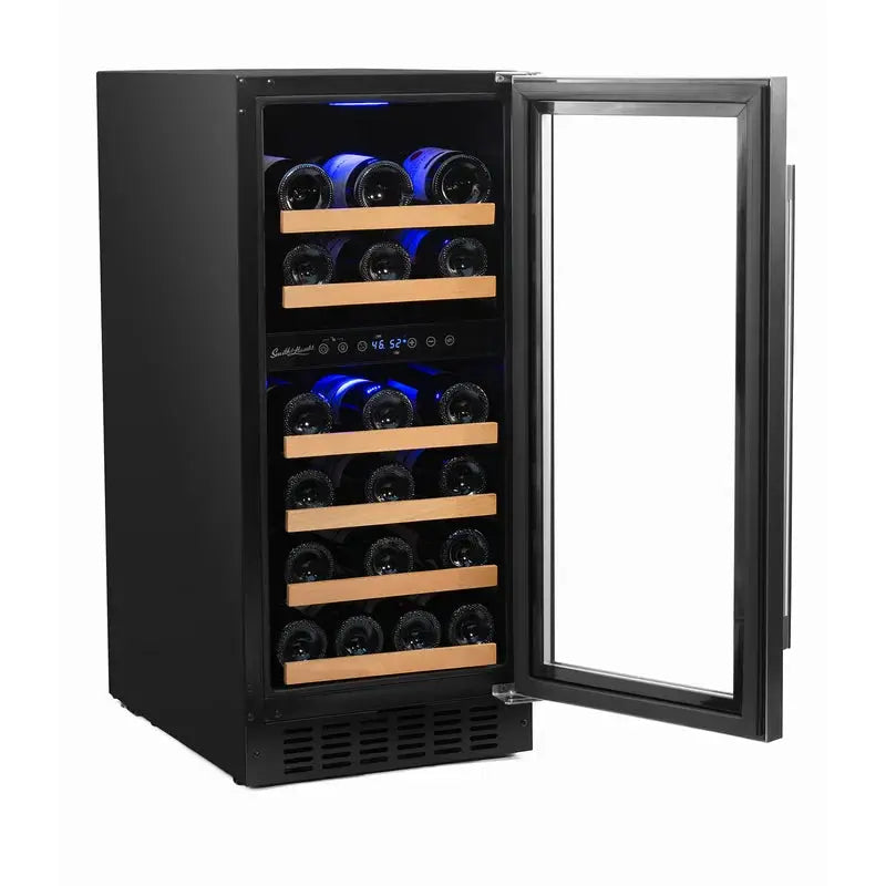 Smith & Hanks 15'' 32 Bottle Dual Zone Wine Refrigerator | Fridge.com