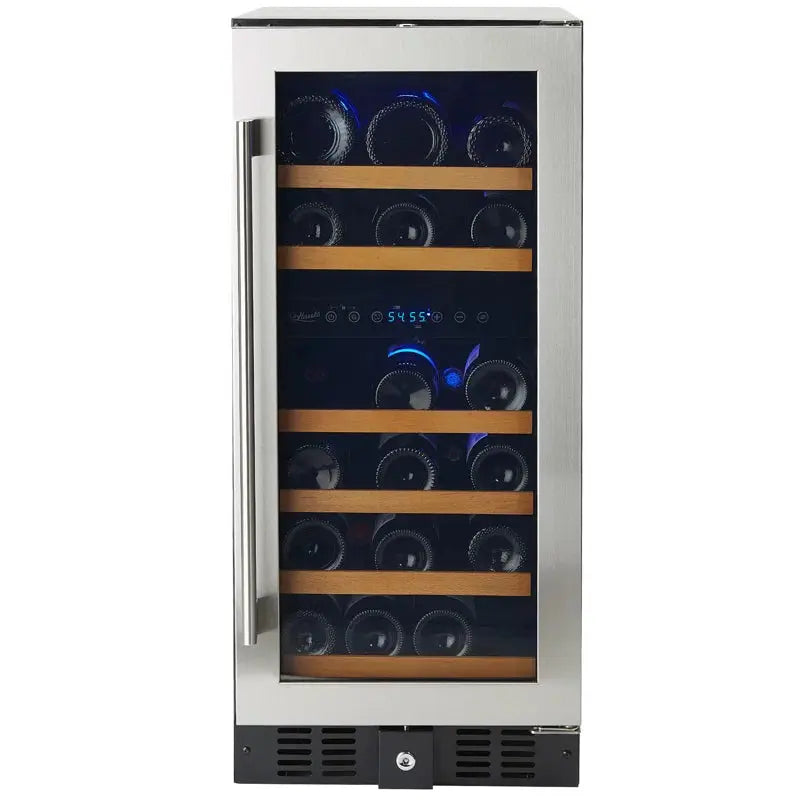 Smith & Hanks 15'' 32 Bottle Dual Zone Wine Refrigerator | Fridge.com