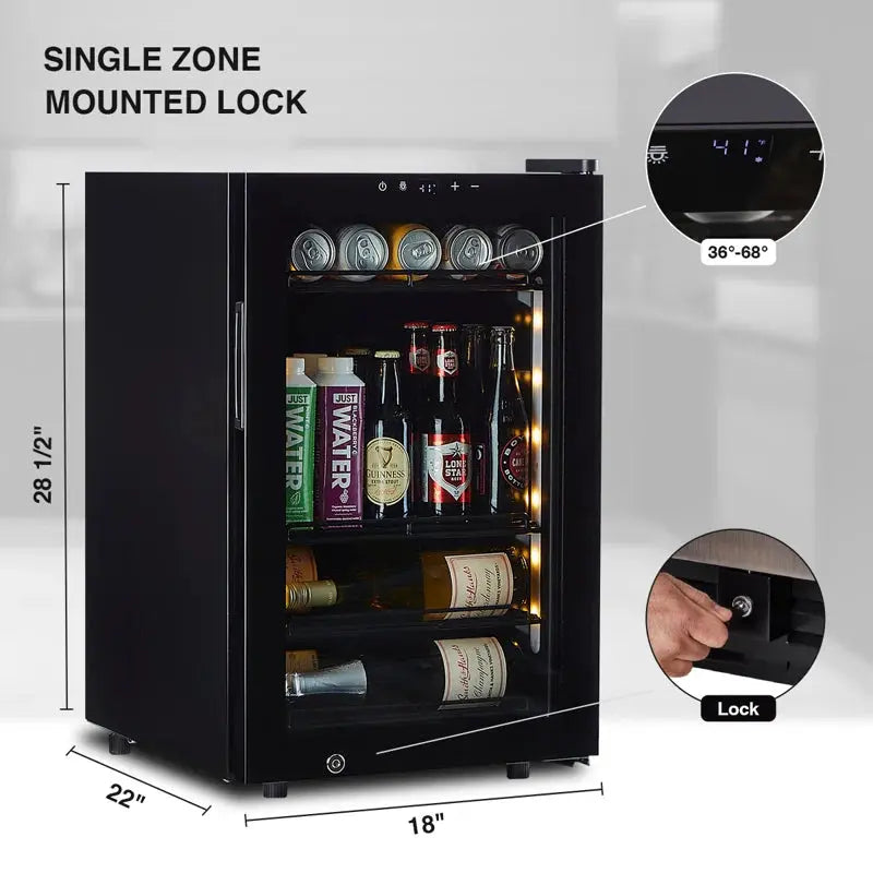 Smith & Hanks 18'' 80 Bottle and 80 Can Single Zone Freestanding Wine & Beverage Refrigerator | Fridge.com