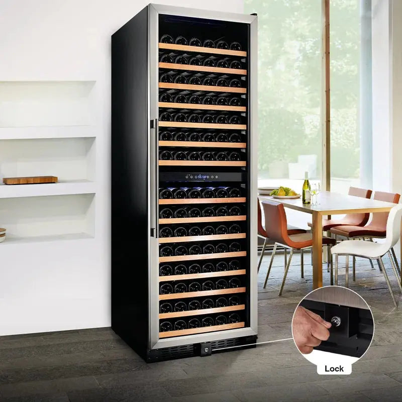 Smith & Hanks 23.75'' 166 Bottle Dual Zone Wine Refrigerator | Fridge.com