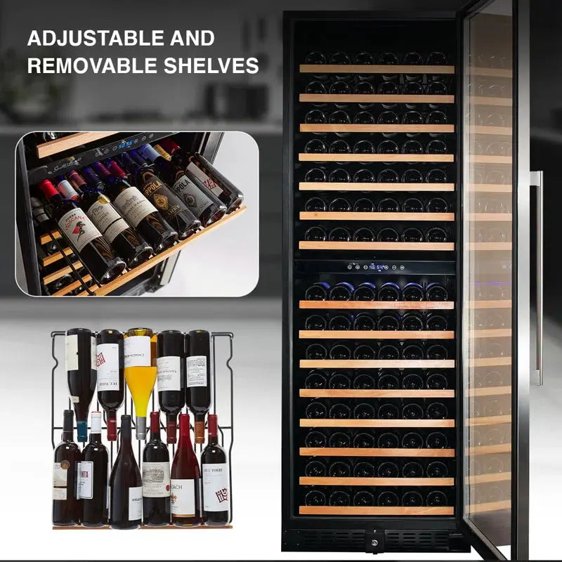 Smith & Hanks 23.75'' 166 Bottle Dual Zone Wine Refrigerator | Fridge.com