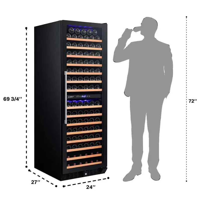 Smith & Hanks 24'' 166 Bottle Dual Zone Wine Refrigerator | Fridge.com