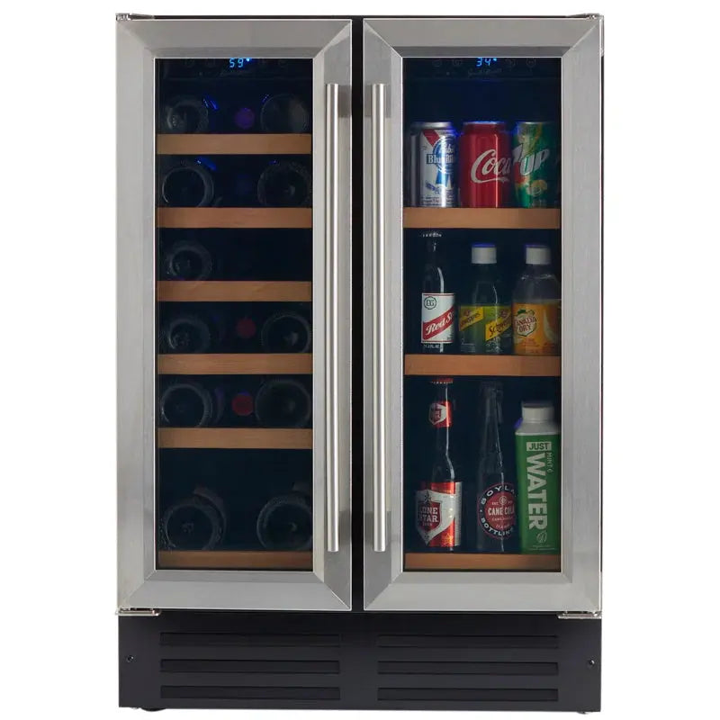 Smith & Hanks 24'' 20 Bottle and 60 Can Dual Zone Wine & Beverage Refrigerator | Fridge.com