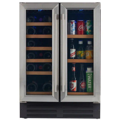 Smith & Hanks 24'' 20 Bottle and 60 Can Dual Zone Wine & Beverage Refrigerator | Fridge.com