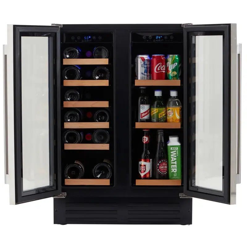 Smith & Hanks 24'' 20 Bottle and 60 Can Dual Zone Wine & Beverage Refrigerator | Fridge.com