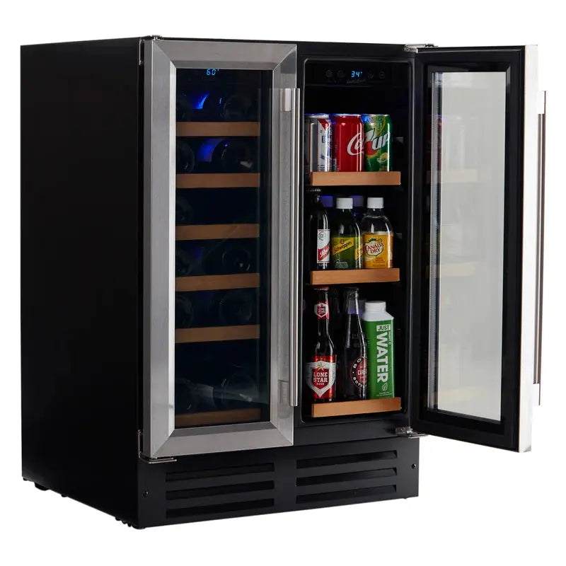 Smith & Hanks 24'' 20 Bottle and 60 Can Dual Zone Wine & Beverage Refrigerator | Fridge.com