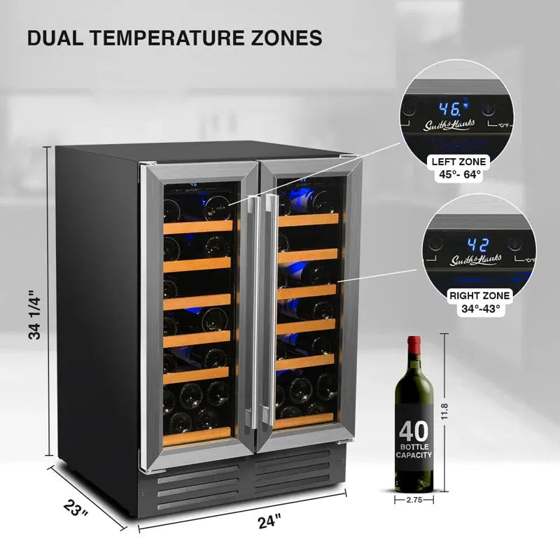 Smith & Hanks 24'' 40 Bottle Dual Zone | Fridge.com