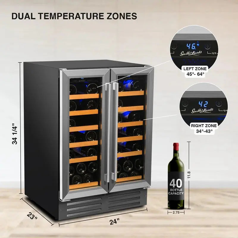 Smith & Hanks 24'' 40 Bottle Dual Zone | Fridge.com