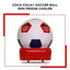 Soccer Ball Mini Fridge, 5 Can Beverage Cooler with Hidden Opening, White Red Black | Fridge.com