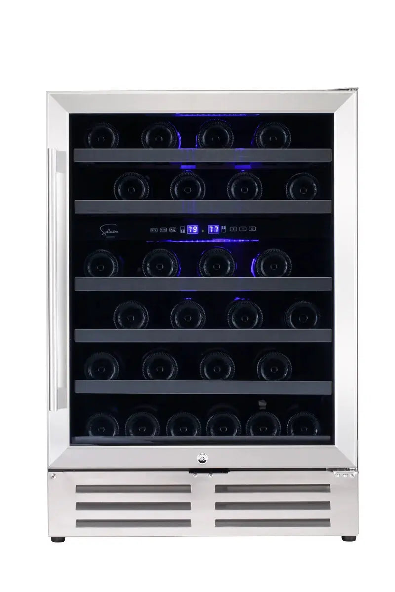 Sollevare 23.4'' 46 Bottle Dual Zone Wine Refrigerator | Fridge.com