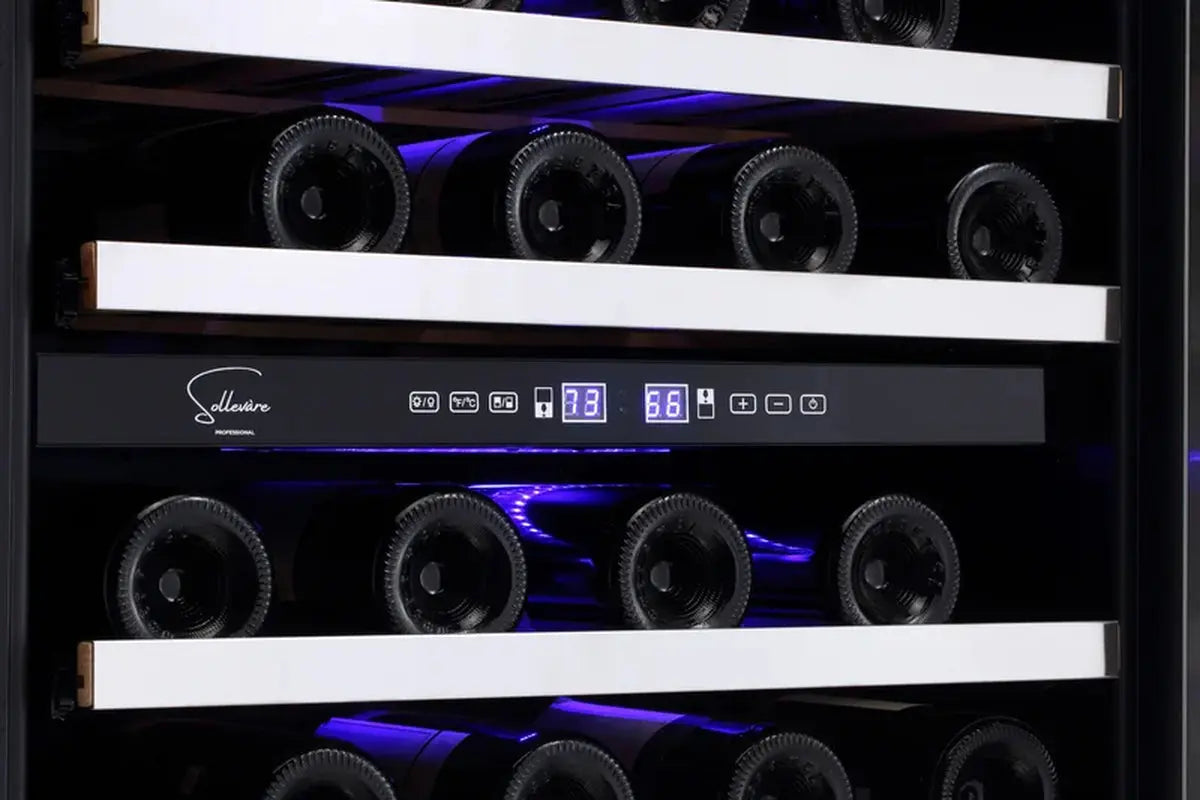 Sollevare 23.4'' 46 Bottle Dual Zone Wine Refrigerator | Fridge.com