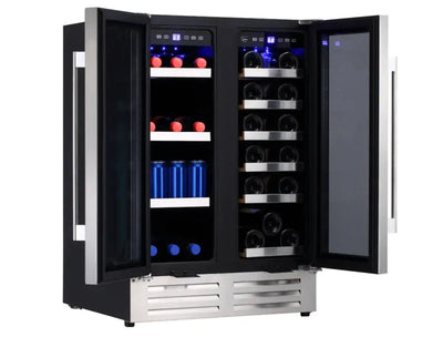 Sollevare 23.53'' 18 Bottle and 57 Can Dual Zone Wine & Beverage Refrigerator | Fridge.com