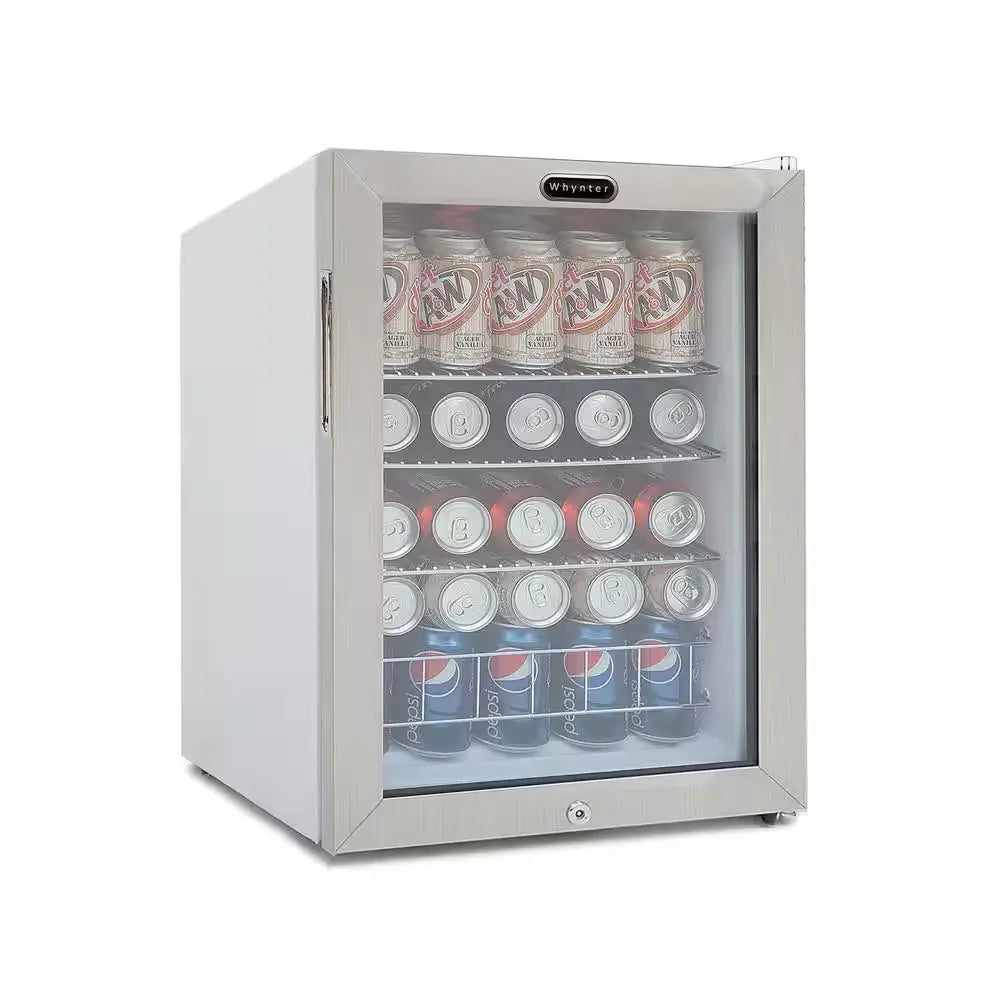 17 In. 120 (12 Oz.) Can Cooler in Black/Stainless Steel | Fridge.com