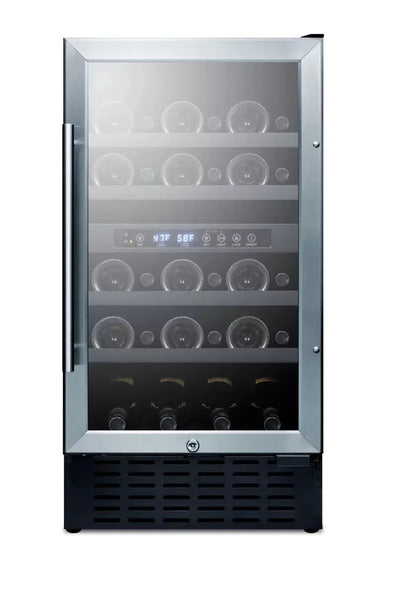 Summit Appliance 17.75'' 28 Bottle Dual Zone Wine Refrigerator | Fridge.com