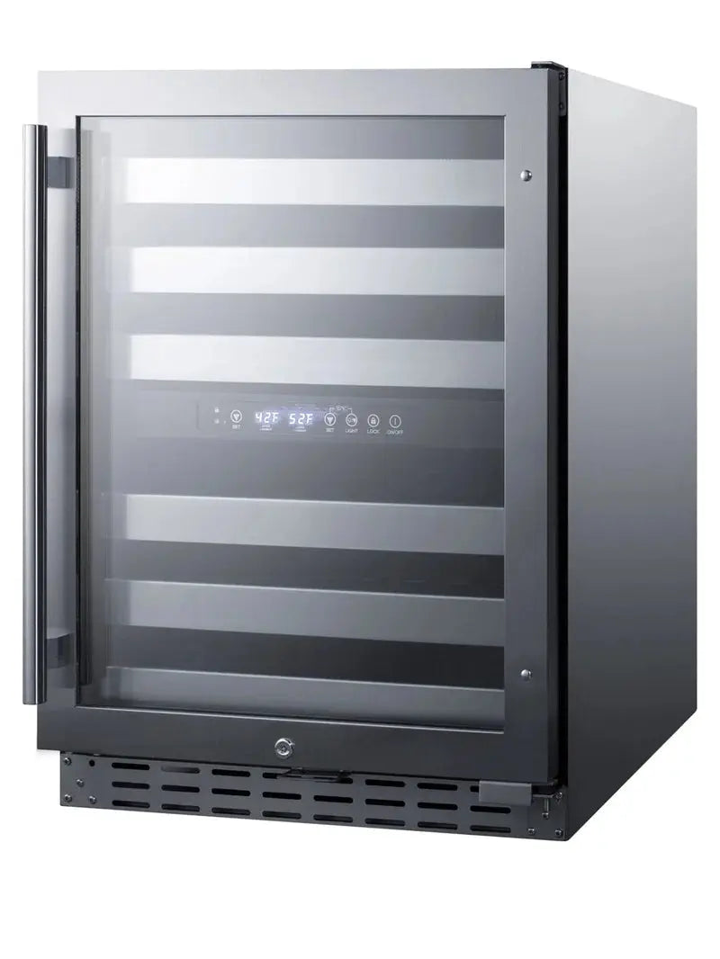 Summit Appliance 23.5'' 46 Bottle Dual Zone Built-In Wine Refrigerator | Fridge.com