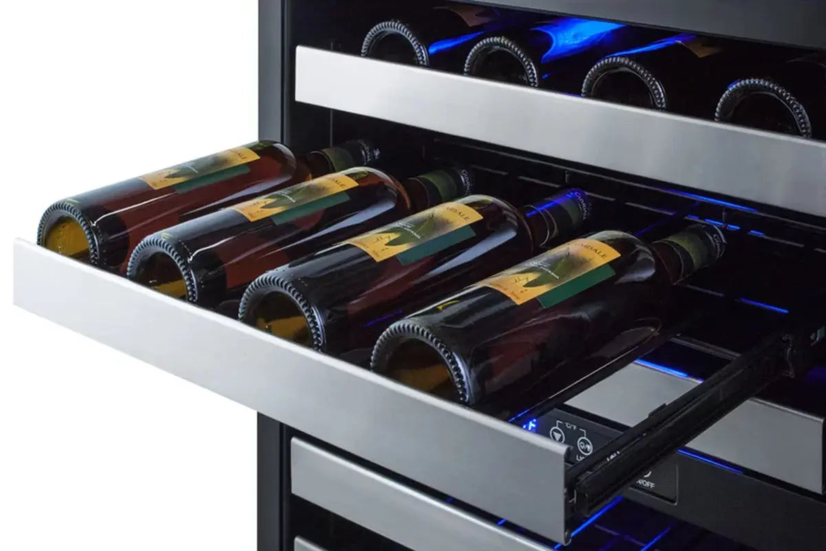 Summit Appliance 23.5'' 46 Bottle Dual Zone Built-In Wine Refrigerator | Fridge.com