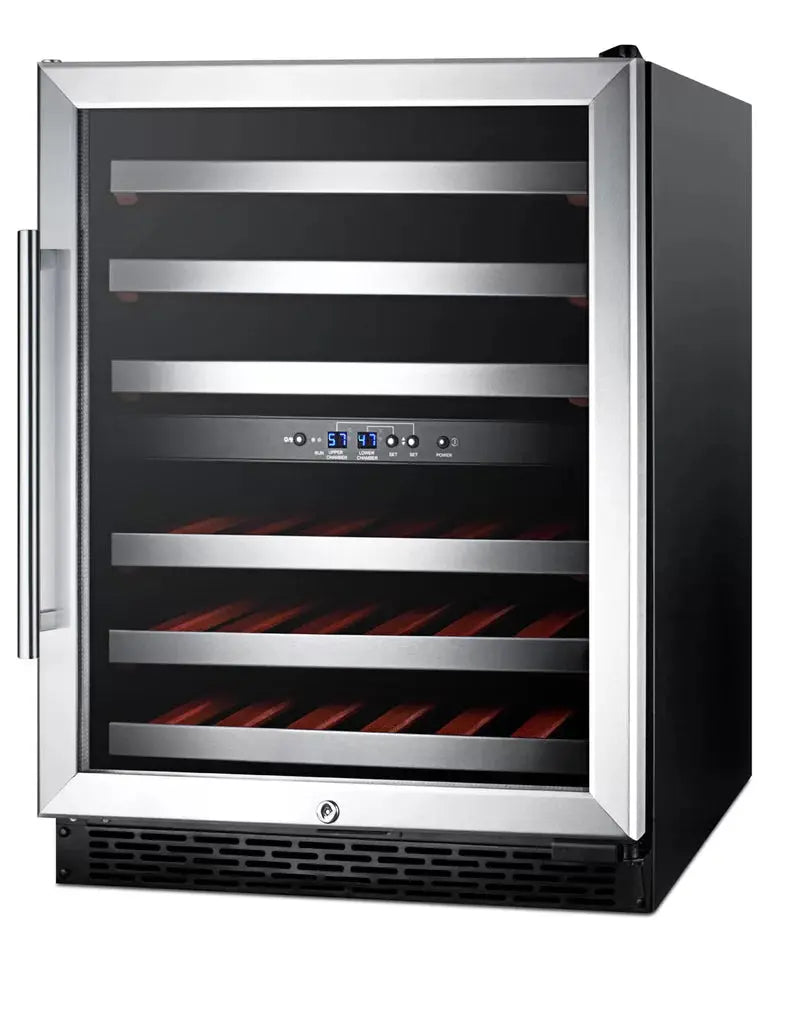 Summit Appliance 23.63'' 46 Bottle Dual Zone Wine Refrigerator | Fridge.com