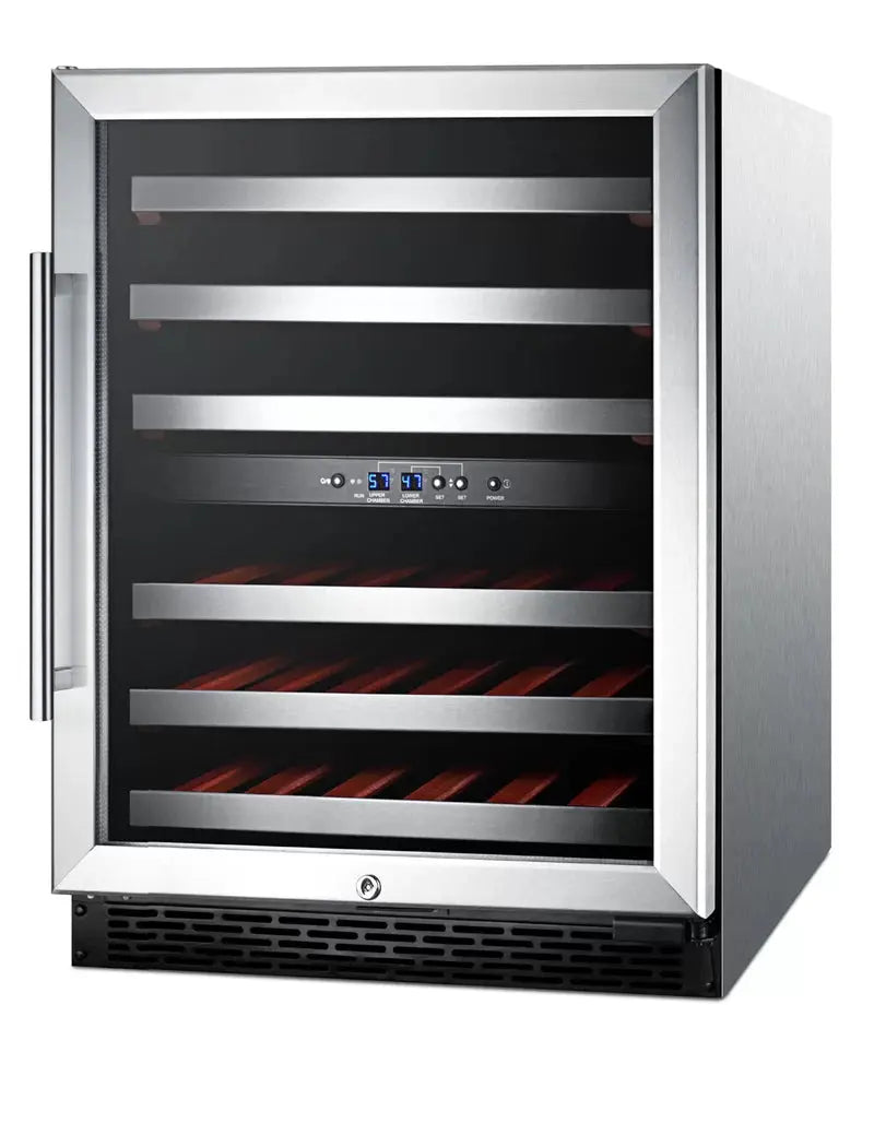 Summit Appliance 23.63'' 46 Bottle Dual Zone Wine Refrigerator | Fridge.com