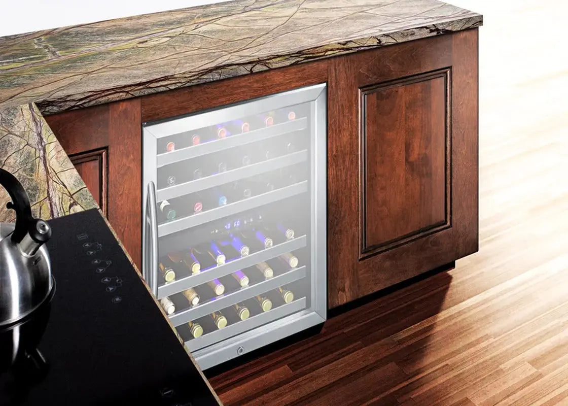 Summit Appliance 23.63'' 46 Bottle Dual Zone Wine Refrigerator | Fridge.com