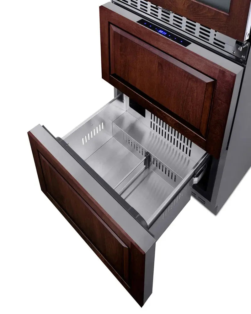 Summit Appliance 23.63'' 46 Bottle and Can Four Zone Wine & Beverage Refrigerator | Fridge.com