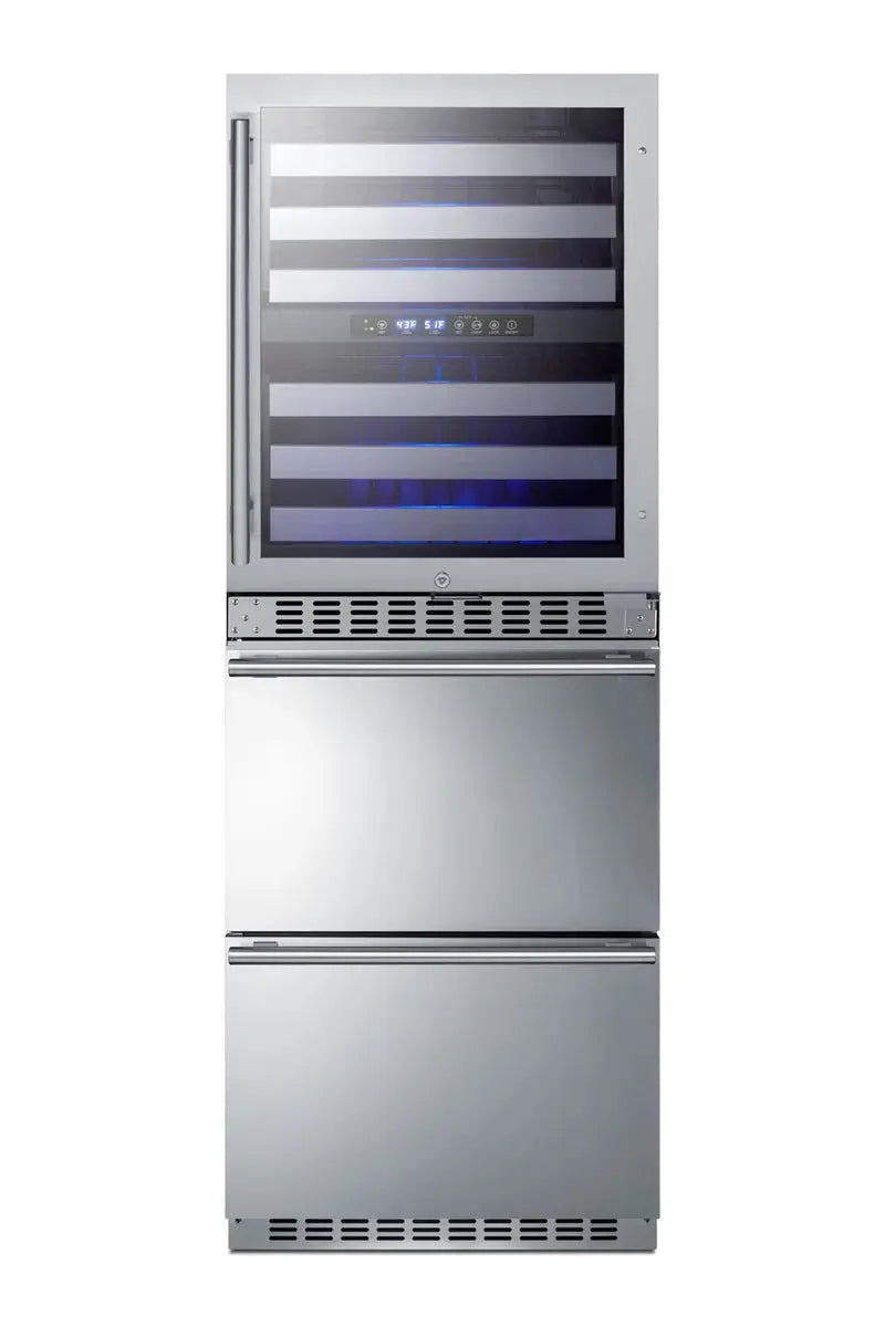 Summit Appliance 23.63'' 46 Bottle and Can Four Zone Wine & Beverage Refrigerator | Fridge.com