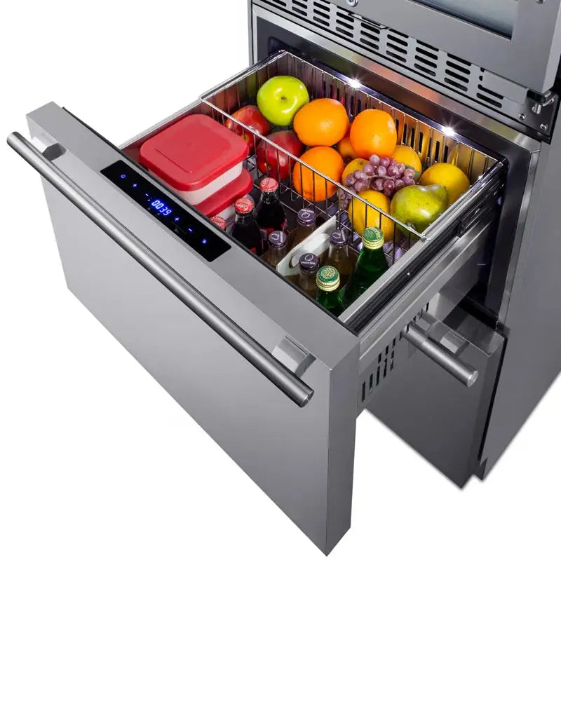 Summit Appliance 23.63'' 46 Bottle and Can Four Zone Wine & Beverage Refrigerator | Fridge.com