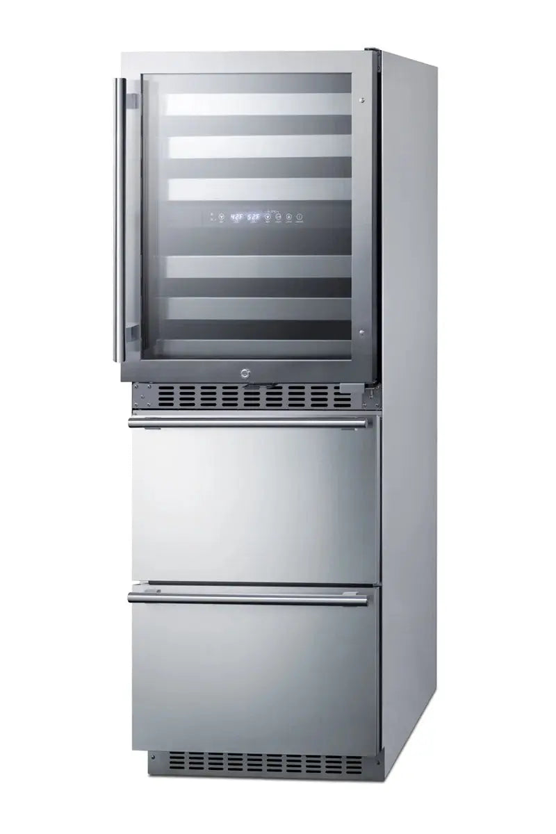 Summit Appliance 23.63'' 46 Bottle and Can Four Zone Wine & Beverage Refrigerator | Fridge.com