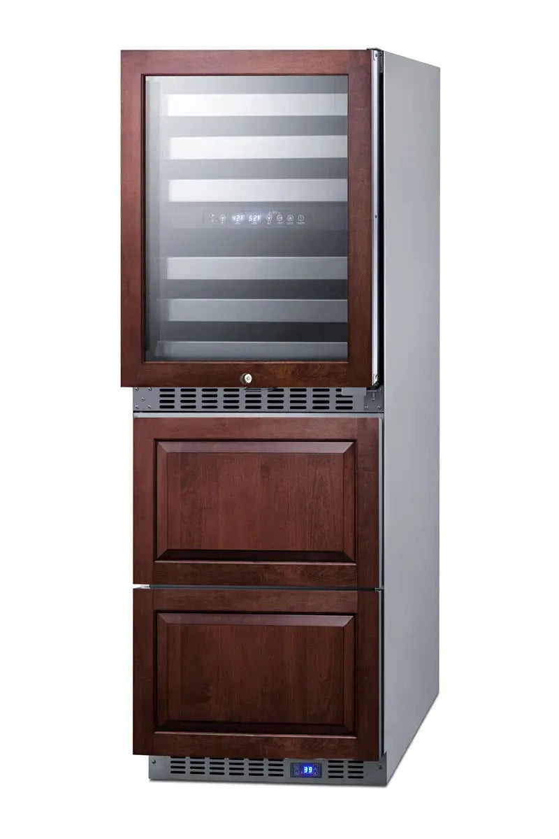 Summit Appliance 23.63'' 46 Bottle and Can Triple Zone Wine & Beverage Refrigerator | Fridge.com