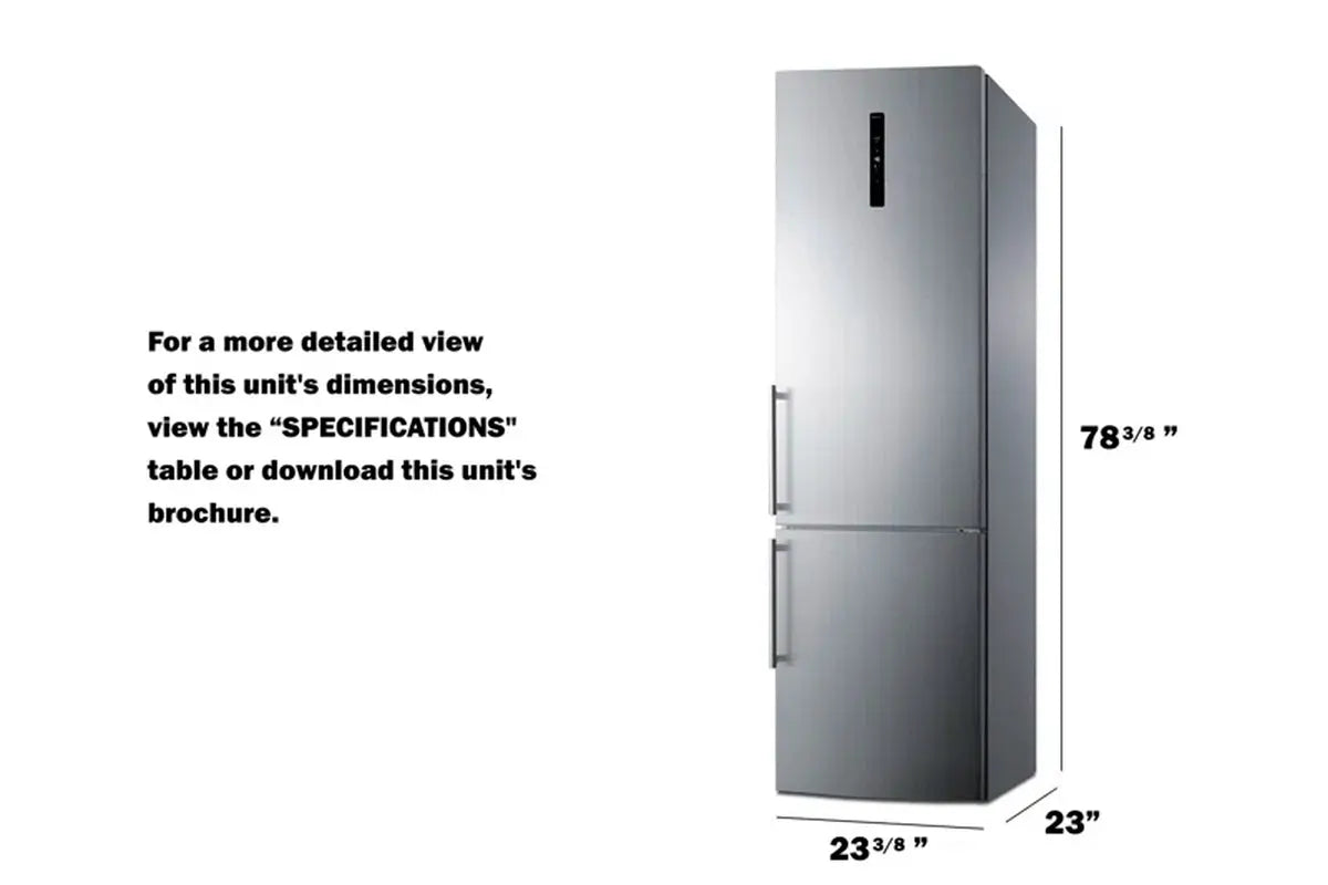 Summit Appliance 24" 11.7 Cubic Feet Energy Star Bottom Freezer Refrigerator | Fridge.com