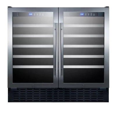 Summit Appliance 35.38'' 68 Bottle Dual Zone Wine Refrigerator | Fridge.com