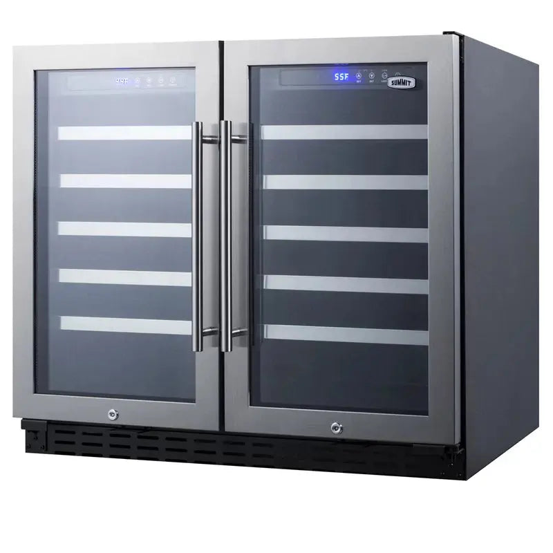 Summit Appliance 35.38'' 68 Bottle Dual Zone Wine Refrigerator | Fridge.com