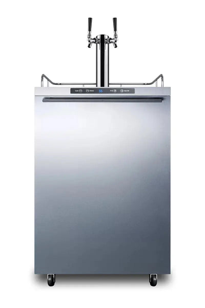 Summit Appliance Outdoor Refrigeration 5.6 Cubic Feet Stainless Steel Outdoor Dual Tap Freestanding Kegerator with Adjustable Temperature | Fridge.com