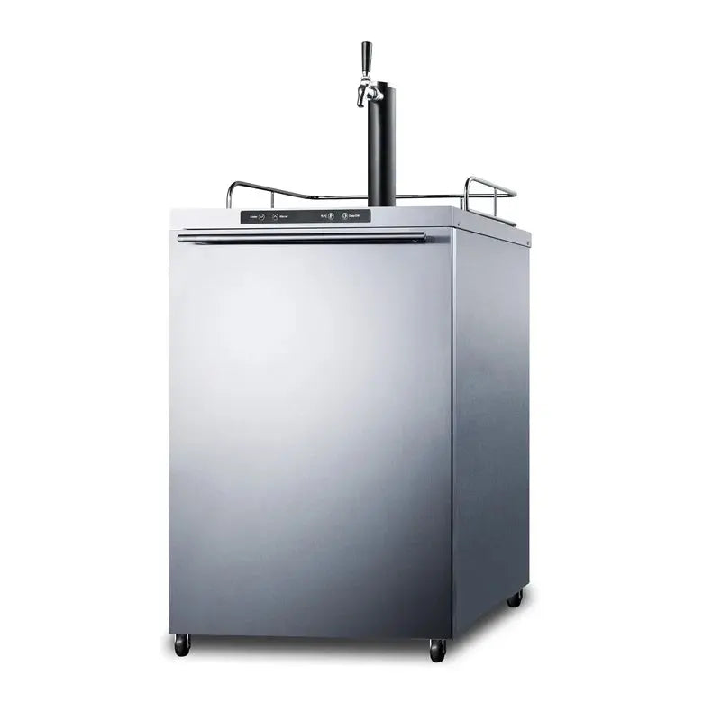 Summit Appliance Outdoor Refrigeration 5.6 Cubic Feet Stainless Steel Outdoor Single Tap Freestanding Kegerator with Adjustable Temperature | Fridge.com