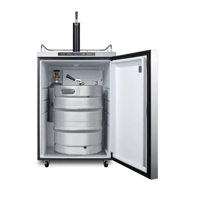 Summit Appliance Outdoor Refrigeration 5.6 Cubic Feet Stainless Steel Outdoor Single Tap Freestanding Kegerator with Adjustable Temperature | Fridge.com