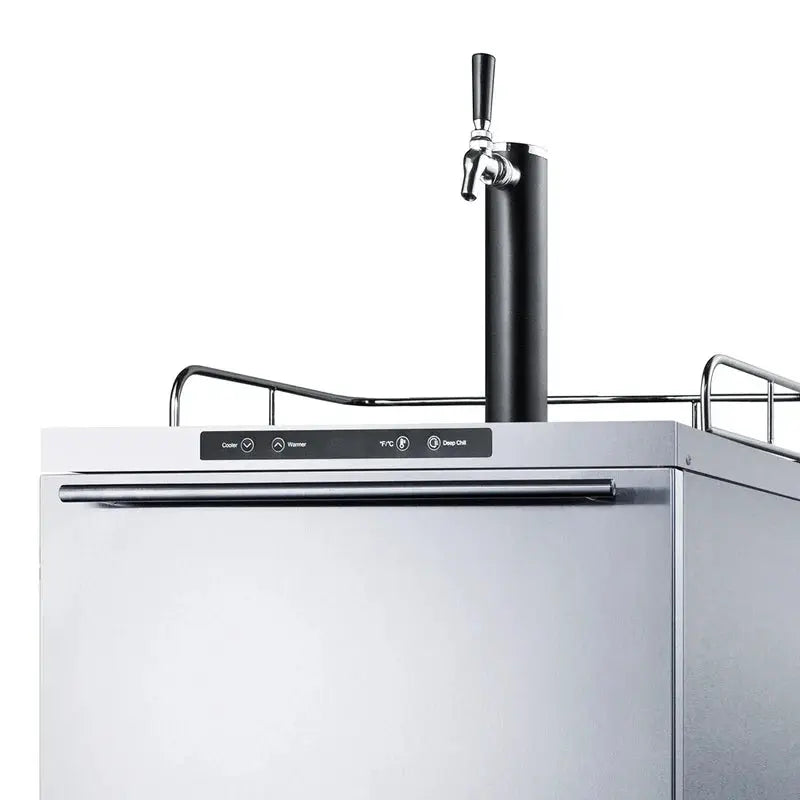 Summit Appliance Outdoor Refrigeration 5.6 Cubic Feet Stainless Steel Outdoor Single Tap Freestanding Kegerator with Adjustable Temperature | Fridge.com