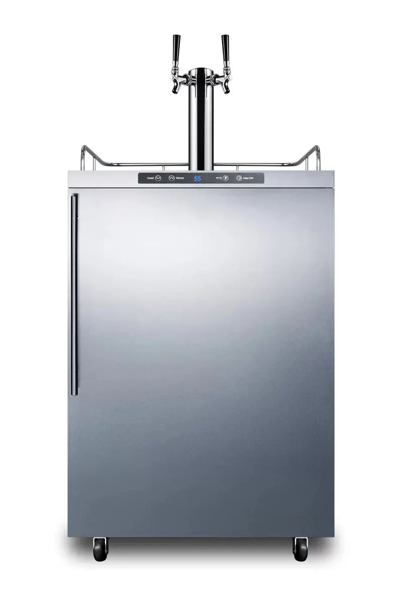 Summit Appliance Outdoor Refrigeration 6 Cubic Feet Stainless Steel Outdoor Dual Tap Freestanding Kegerator with Adjustable Temperature | Fridge.com