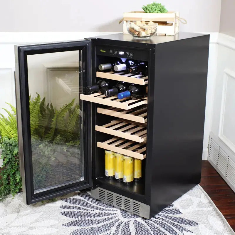 Sunnydaze Decor 14.75'' 33 Bottle and Can Single Zone Freestanding Wine & Beverage Refrigerator | Fridge.com