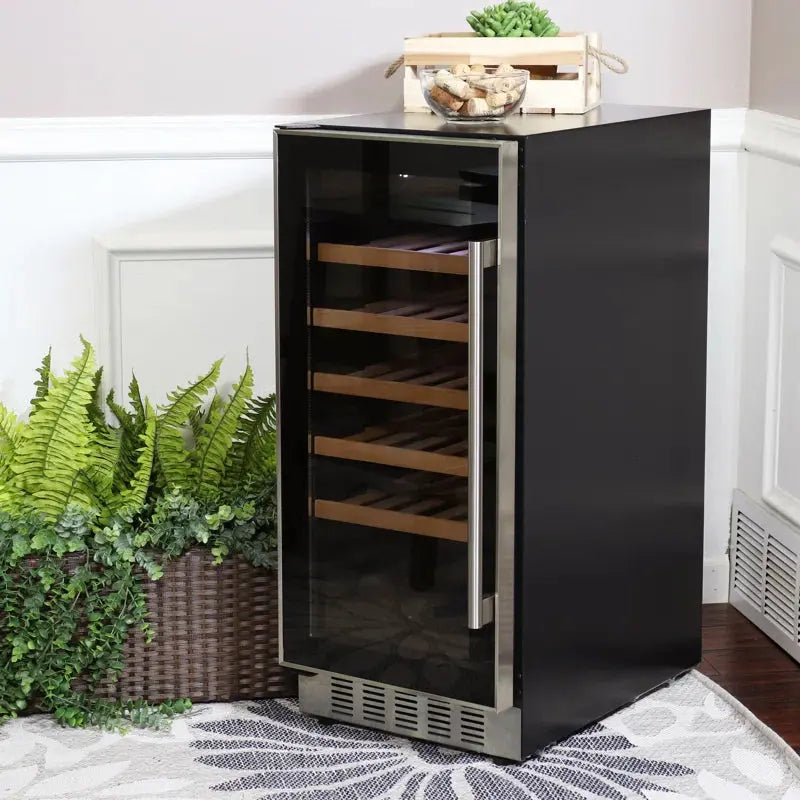 Sunnydaze Decor 14.75'' 33 Bottle and Can Single Zone Freestanding Wine & Beverage Refrigerator | Fridge.com